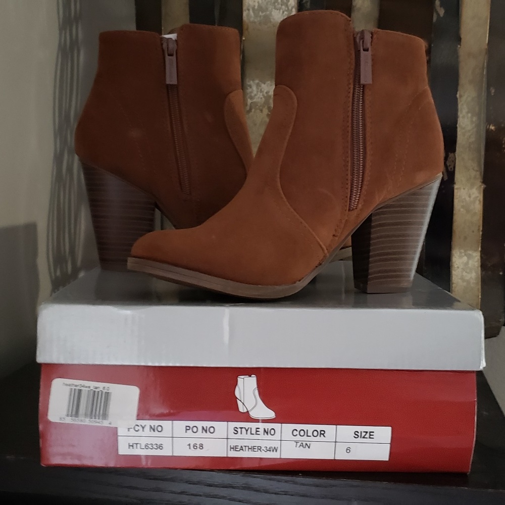 Thick heel booties